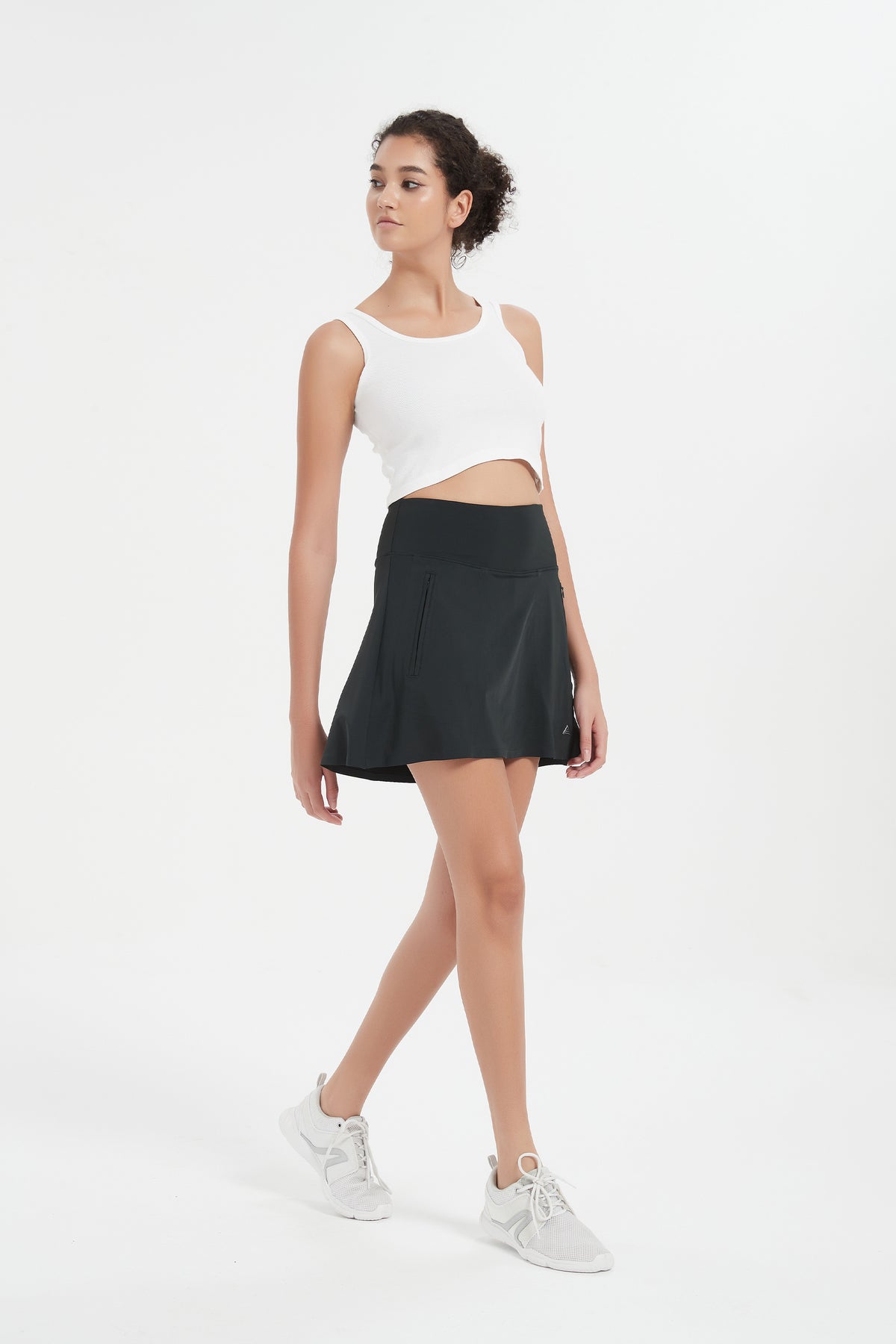 ProXgear 17" Women's Premium Cooling Silky Tech Nylon Athletic Skort with Pockets for Golf Tennis Workout and Casual Wear - Black