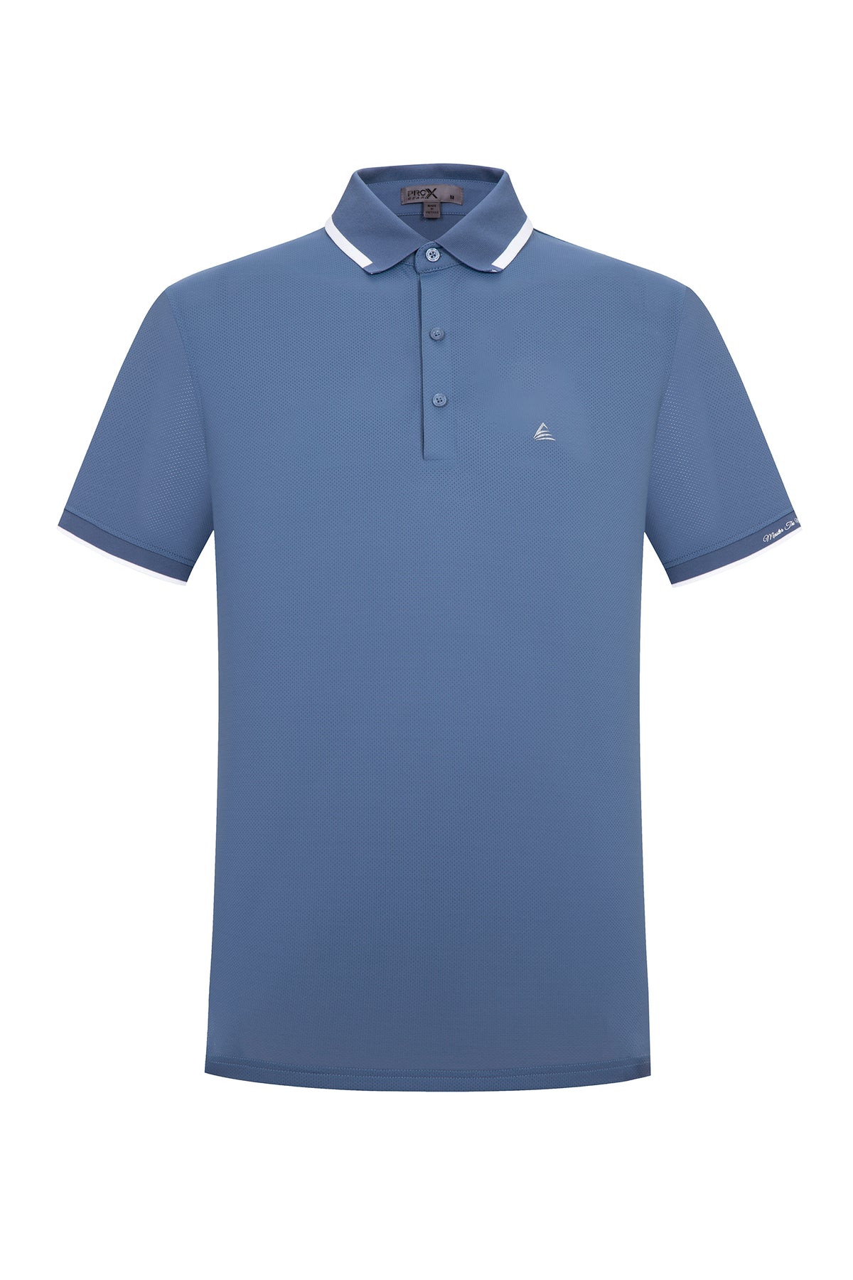 Men's Premium Golf Polo – Silky Tech Nylon, Cooling, UV-Resistant, Quick-Dry Athletic Shirt for Golf, Tennis, and Casual Wear -  Light Navy Blue
