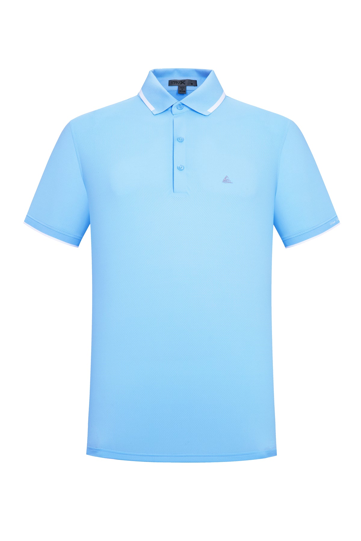Men's Premium Golf Polo – Silky Tech Nylon, Cooling, UV-Resistant, Quick-Dry Athletic Shirt for Golf, Tennis, and Casual Wear - Sky Blue