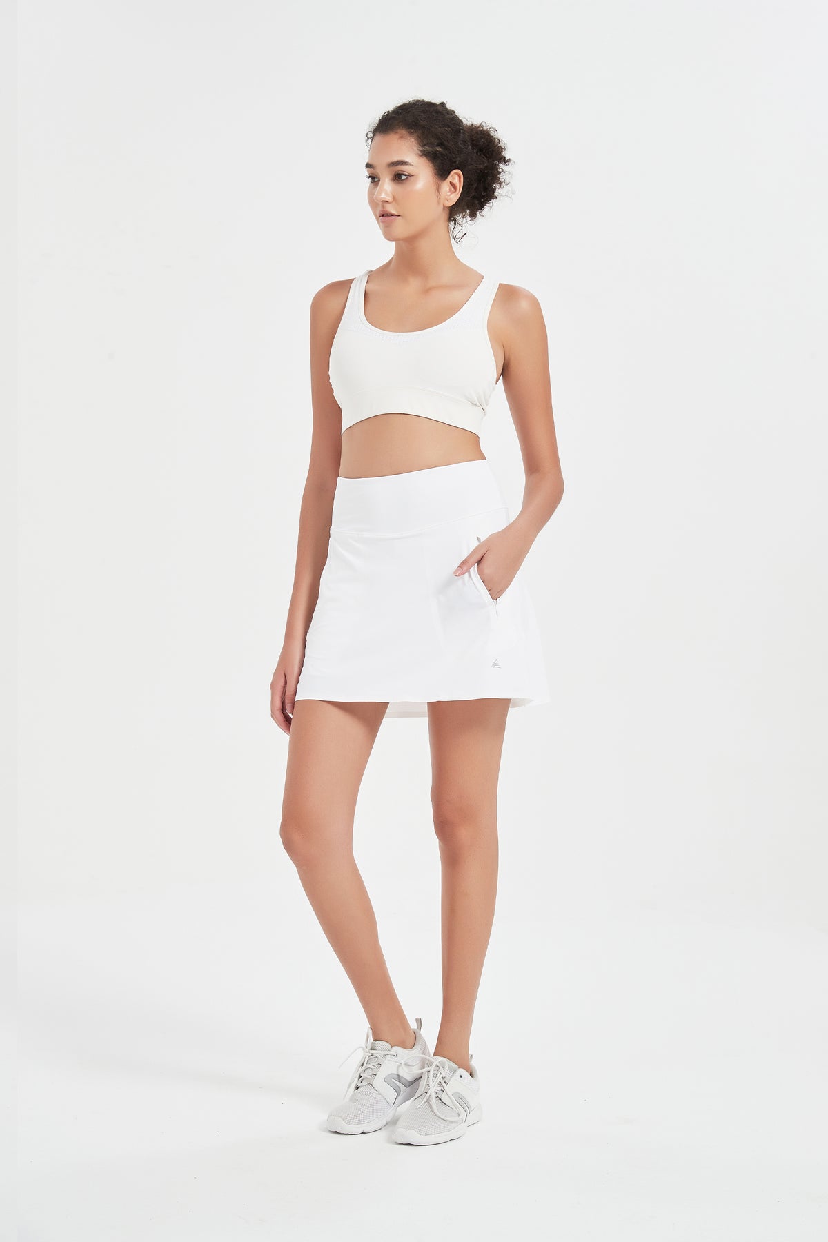 ProXgear 17" Women's Premium Cooling Silky Tech Nylon Athletic Skort with Pockets for Golf Tennis Workout and Casual Wear - White