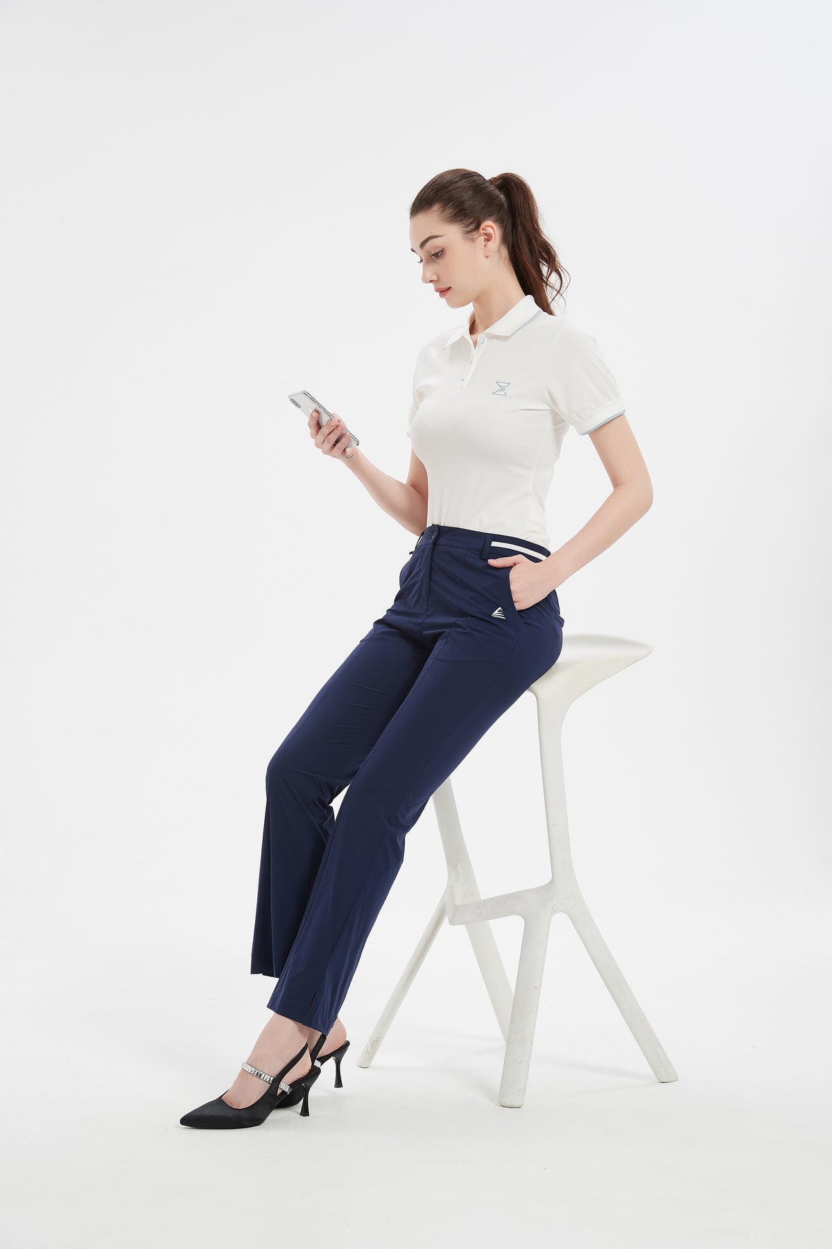 Women Golf Pants with Pockets Spring Summer 4-Way Stretch Lightweight Quick Dry Casual Pants Athletic UPF 50+ Navy