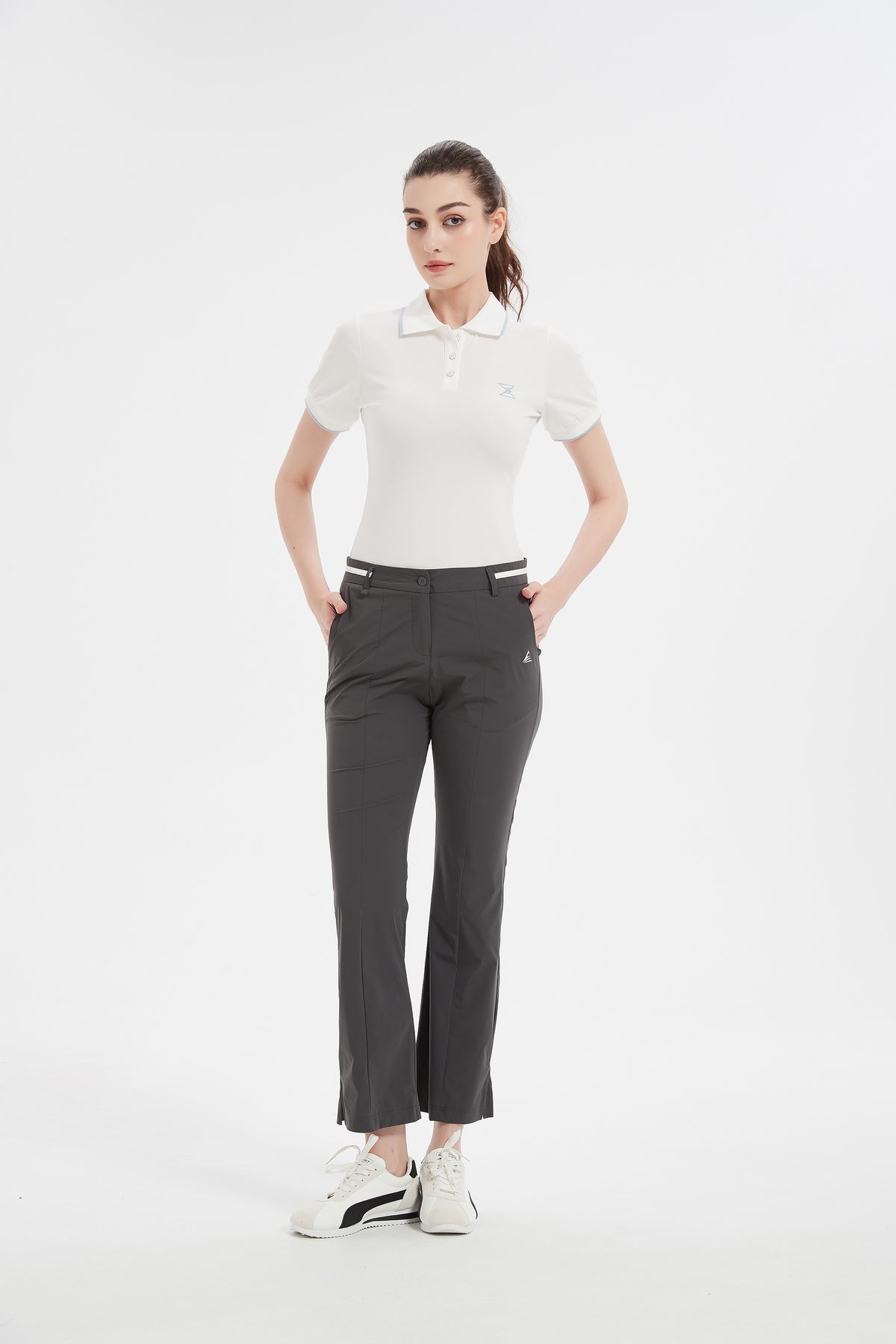 Women Golf Pants with Pockets Spring Summer 4-Way Stretch Lightweight Quick Dry Casual Pants Athletic UPF 50+ Grey