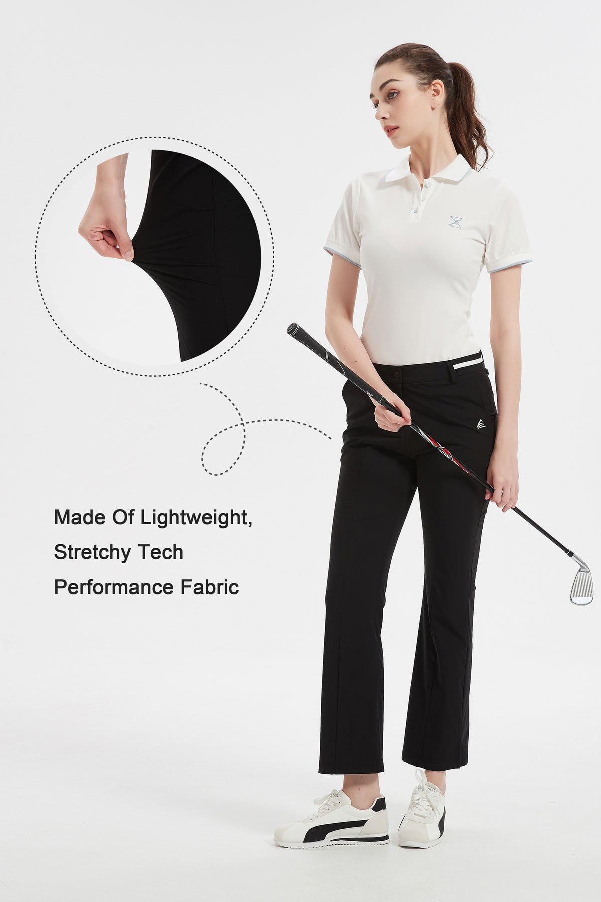 Women Golf Pants with Pockets Spring Summer 4-Way Stretch Lightweight Quick Dry Casual Pants Athletic UPF 50+