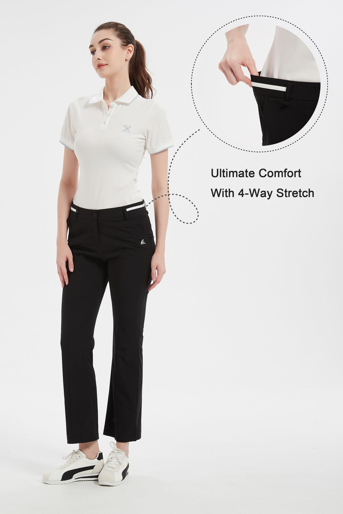 Women Golf Pants with Pockets Spring Summer 4-Way Stretch Lightweight Quick Dry Casual Pants Athletic UPF 50+