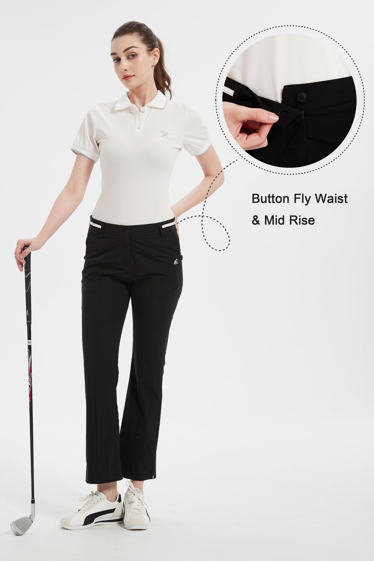 Women Golf Pants with Pockets Spring Summer 4-Way Stretch Lightweight Quick Dry Casual Pants Athletic UPF 50+